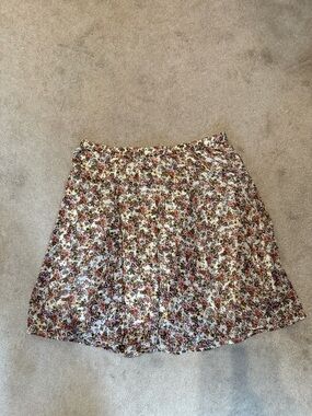 Old Navy Floral A-Line Mini Skirt - White Multi sz M